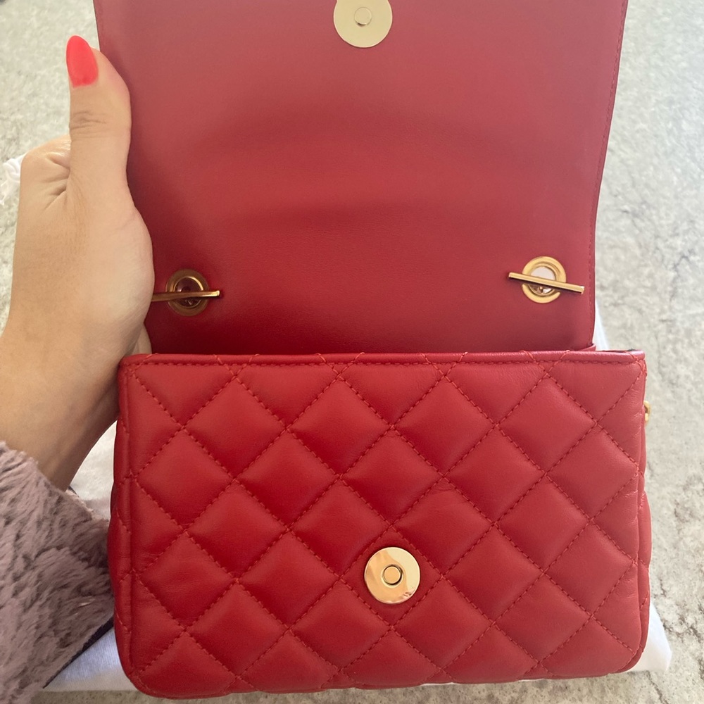 Brand new Versace crossbody purse red quilted leather